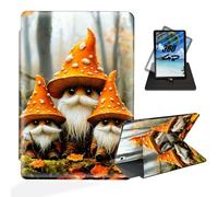 ETLKJVBL for iPad 10th Generation Case, 360 Degree Rotating Stand Cover Multi Angle Viewing, Auto Sleep/Wake, Mushroom-Hatted Little Folk in Autumn Leather Case for iPad (A16) 11th Gen 11 Inch 2025