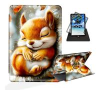 ETLKJVBL for iPad 10th Generation Case, 360 Degree Rotating Stand Cover Multi Angle Viewing, Auto Sleep/Wake, Sleeping Squirrel on Autumn Branch Leather Case for iPad (A16) 11th Gen 11 Inch 2025