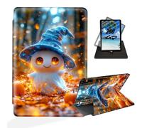 ETLKJVBL for iPad 10th Generation Case, 360 Degree Rotating Stand Cover Multi Angle Viewing, Auto Sleep/Wake, Cute Spectres in Blue Hat in Autumn Leather Case for iPad (A16) 11th Gen 11 Inch 2025