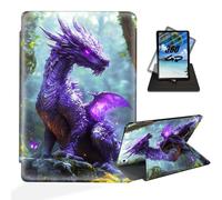 ETLKJVBL for iPad 10th Generation Case, 360 Degree Rotating Stand Cover Multi Angle Viewing, Auto Sleep/Wake, Purple Dragon in Enchanted Forest Leather Case for iPad (A16) 11th Gen 11 Inch 2025