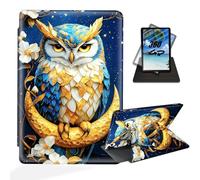 ETLKJVBL for iPad 10th Generation Case, 360 Degree Rotating Stand Cover Multi Angle Viewing, Auto Sleep/Wake, Owl on Golden Crescent Moon Leather Case for iPad (A16) 11th Gen 11 Inch 2025