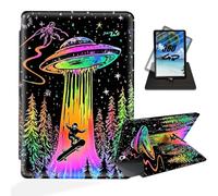 ETLKJVBL for iPad 10th Generation Case, 360 Degree Rotating Stand Cover Multi Angle Viewing, Auto Sleep/Wake, Colorful an Alien Spaceship Leather Case for iPad (A16) 11th Generation 11 Inch 2025