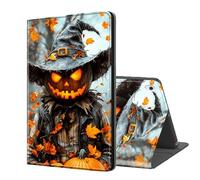 ETLKJVBL for iPad 10th Generation Case, Stand Cover Multi Angle Viewing, Auto Sleep/Wake, Spooky Season Pumpkin Scarecrow Exquisite Leather for iPad Case 10th Generation 10.9 Inch