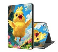 ETLKJVBL for iPad A16 Case, Stand Cover Multi Angle Viewing, Auto Sleep/Wake, Cheerful Chick Flying in Flower Field Exquisite Leather for iPad 11th Generation Case
