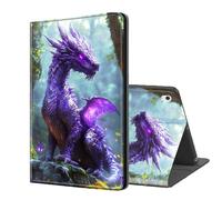 ETLKJVBL for iPad A16 Case, Stand Cover Multi Angle Viewing, Auto Sleep/Wake, Purple Dragon in Enchanted Forest Exquisite Leather for iPad 11th Generation Case