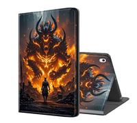 ETLKJVBL for iPad A16 Case, Stand Cover Multi Angle Viewing, Auto Sleep/Wake, Samurai vs Fiery Demon Exquisite Leather for iPad 11th Generation Case