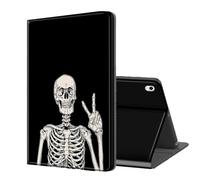 ETLKJVBL for iPad A16 Case, Stand Cover Multi Angle Viewing, Auto Sleep/Wake, Skeleton Making Rock Sign Exquisite Leather for iPad 11th Generation Case