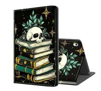 ETLKJVBL for iPad A16 Case, Stand Cover Multi Angle Viewing, Auto Sleep/Wake, Stack of Books with Skull Plant Exquisite Leather for iPad 11th Generation Case