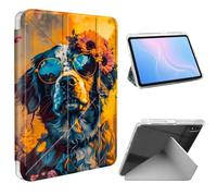 ETLKJVBL for iPad Air 11 Inch Case 2025/2024, Slim Clear Cover with Pencil Holder, Multi-Angle Y-Stand, Auto Sleep/Wake, Golden Retriever Dog Lightweight Tablet Case