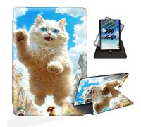 ETLKJVBL for iPad Air 11 Inch Case 2025, 360 Degree Rotating, Multi - Angle Viewing, Auto Sleep/Wake, Giant Cat in The City Exquisite Leather Case for iPad Air 11 Inch 2025/2024