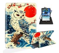 ETLKJVBL for iPad Air 11 Inch Case 2025, 360 Degree Rotating, Multi - Angle Viewing, Auto Sleep/Wake, Owl by Red Sun and Waves Exquisite Leather Case for iPad Air 11 Inch 2025/2024