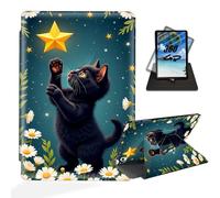 ETLKJVBL for iPad Air 13 Inch Case 2024, 360 Degree Rotating, Multi - Angle Viewing, Auto Sleep/Wake, Black Kitten Reaching for Star Exquisite Leather Case for iPad Air 13 Inch 2024 Tablet