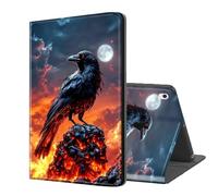 ETLKJVBL for iPad Air 13 Inch Case 2024, Auto Sleep/Wake, Raven on Fiery Rock Multiple Angles Viewing Folio Stand Case for iPad Air 13 Inch 2024 Tablet