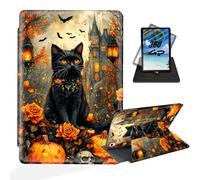 ETLKJVBL for iPad Air 13 Inch Case 2025, 360 Degree Rotating, Multi - Angle Viewing, Auto Sleep/Wake, Cat in Spooky Season Castle Garden Exquisite Leather Case for iPad Air 13 Inch 2025/2024