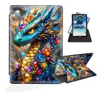 ETLKJVBL for iPad Air 13 Inch Case 2025, 360 Degree Rotating, Multi - Angle Viewing, Auto Sleep/Wake, Gem - Studded Dragon in a Magical Cave Exquisite Leather Case for iPad Air 13 Inch 2025/2024