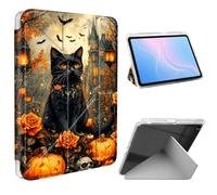 ETLKJVBL for iPad Air 3rd Generation/iPad Pro 10.5 Inch Case, Slim Clear Cover with Pencil Holder, Multi-Angle Y-Stand, Auto Sleep/Wake, Cat in Spooky Season Castle Garden Lightweight Tablet Case