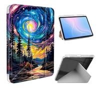 ETLKJVBL for iPad Air 3rd Generation/iPad Pro 10.5 Inch Case, Slim Clear Cover with Pencil Holder, Multi-Angle Y-Stand, Auto Sleep/Wake, Starry Colorful Aurora Lightweight Tablet Case