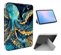 ETLKJVBL for iPad Air 3rd Generation/iPad Pro 10.5 Inch Case, Slim Clear Cover with Pencil Holder, Multi-Angle Y-Stand, Auto Sleep/Wake, Colorful Octopus Lightweight Tablet Case