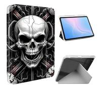 ETLKJVBL for iPad Air 3rd Generation/iPad Pro 10.5 Inch Case, Slim Clear Cover with Pencil Holder, Multi-Angle Y-Stand, Auto Sleep/Wake, Mechanical Skull Design Lightweight Tablet Case