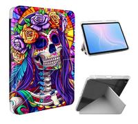 ETLKJVBL for iPad Air 3rd Generation/iPad Pro 10.5 Inch Case, Slim Clear Cover with Pencil Holder, Multi-Angle Y-Stand, Auto Sleep/Wake, Colorful Beautiful Woman Skull Lightweight Tablet Case