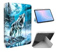 ETLKJVBL for iPad Air 3rd Generation/iPad Pro 10.5 Inch Case, Slim Clear Cover with Pencil Holder, Multi-Angle Y-Stand, Auto Sleep/Wake, Wolf Howling at The Moon Lightweight Tablet Case
