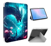 ETLKJVBL for iPad Air 3rd Generation/iPad Pro 10.5 Inch Case, Slim Clear Cover with Pencil Holder, Multi-Angle Y-Stand, Auto Sleep/Wake, Epic Dragon Lightweight Tablet Case