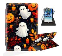 ETLKJVBL for iPad Air 5th/ 4th Generation Case, 360 Degree Rotating, Multi - Angle Viewing, Auto Sleep/Wake, Cute Spectres Pumpkins Candles Leather Case for iPad Air 5th/ 4th Generation