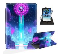 ETLKJVBL for iPad Air 5th/ 4th Generation Case, 360 Degree Rotating, Multi - Angle Viewing, Auto Sleep/Wake, Galactic Skull Tower Leather Case for iPad Air 5th/ 4th Generation