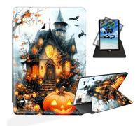 ETLKJVBL for iPad Air 5th/ 4th Generation Case, 360 Degree Rotating, Multi - Angle Viewing, Auto Sleep/Wake, Spooky Season Haunted House Leather Case for iPad Air 5th/ 4th Generation