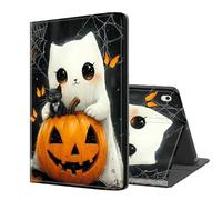 ETLKJVBL for iPad Air 6th/ 5th/ 4th Generation Case, Auto Sleep/Wake, Spectres Cat with Kitten on Pumpkin Multiple Angles Viewing Folio Stand Case for iPad Air 6th/ 5th/ 4th Generation Tablet