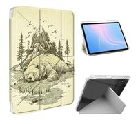 ETLKJVBL for iPad mini 6/7 (A17 Pro) Case, Slim Clear Cover with Pencil Holder, Multi-Angle Y-Stand, Auto Sleep/Wake, Bear in Mountainous Wilderness Lightweight Tablet Case