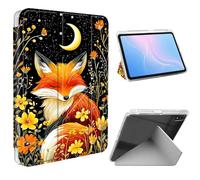 ETLKJVBL for iPad mini 6/7 (A17 Pro) Case, Slim Clear Cover with Pencil Holder, Multi-Angle Y-Stand, Auto Sleep/Wake, Cute Fox Sleeping Lightweight Tablet Case