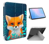 ETLKJVBL for iPad mini 6/7 (A17 Pro) Case, Slim Clear Cover with Pencil Holder, Multi-Angle Y-Stand, Auto Sleep/Wake, Cute Fox with Big Eyes Lightweight Tablet Case