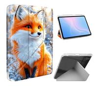 ETLKJVBL for iPad mini 6/7 (A17 Pro) Case, Slim Clear Cover with Pencil Holder, Multi-Angle Y-Stand, Auto Sleep/Wake, Fox in Snowy Forest Lightweight Tablet Case