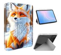 ETLKJVBL for iPad mini 6/7 (A17 Pro) Case, Slim Clear Cover with Pencil Holder, Multi-Angle Y-Stand, Auto Sleep/Wake, Fox in a Snowy Forest Lightweight Tablet Case