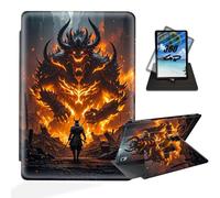 ETLKJVBL for iPad mini 7 A17 Pro 2024/ iPad mini 6 2021 Case 360 Degree Rotating, Multi - Angle Viewing, Auto Sleep/Wake, Samurai vs Fiery Demon Exquisite Leather Case for iPad mini 7th