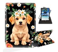 ETLKJVBL for iPad Pro 11 Inch Case 2024, 360 Degree Rotating, Multi - Angle Viewing, Auto Sleep/Wake, Golden Puppy with Daisy Flower Exquisite Leather Case for iPad Pro 11 Inch 2024 Tablet