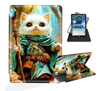 ETLKJVBL for iPad Pro 11 Inch Case 2024, 360 Degree Rotating, Multi - Angle Viewing, Auto Sleep/Wake, Wizard Cat with Staff in Woods Exquisite Leather Case for iPad Pro 11 Inch 2024 Tablet