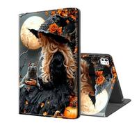 ETLKJVBL for iPad Pro 11 Inch Case 2024, Auto Sleep/Wake, Witch with Cat Under Full Moon Multiple Angles Viewing Folio Stand Case for iPad Pro 11 Inch 2024 Tablet