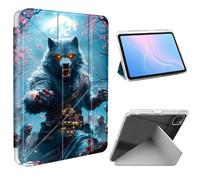 ETLKJVBL for iPad Pro 12.9 Inch Case, Slim Clear Cover with Pencil Holder, Multi-Angle Y-Stand, Auto Sleep/Wake, Werewolf Fighting Zombies Lightweight Tablet Case