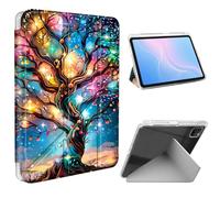 ETLKJVBL for iPad Pro 12.9 Inch Case, Slim Clear Cover with Pencil Holder, Multi-Angle Y-Stand, Auto Sleep/Wake, Shining Tree Lightweight Tablet Case