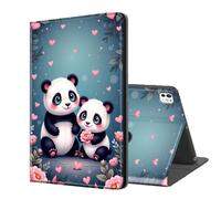 ETLKJVBL for iPad Pro 13 Inch Case 2024, Auto Sleep/Wake, Cute Pandas with Pink Hearts Multiple Angles Viewing Folio Stand Case for iPad Pro 13 Inch 2024 Tablet