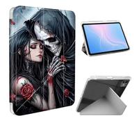 ETLKJVBL for iPad Pro 13 Inch Case 2024, Slim Clear Cover with Pencil Holder, Multi-Angle Y-Stand, Auto Sleep/Wake, Skeleton and Beauty Embrace Lightweight Tablet Case