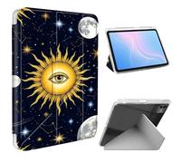ETLKJVBL for iPad Pro 13 Inch Case 2024, Slim Clear Cover with Pencil Holder, Multi-Angle Y-Stand, Auto Sleep/Wake, Sun Moon Stars Constellations Lightweight Tablet Case