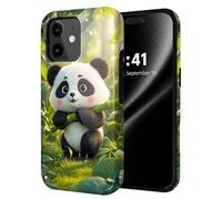ETLKJVBL for iPhone 12 Mini Case, Cute Panda Holding Bamboo Hybrid 2-Layer Hard Shell with Shockproof Silicone, Dual-Layer Protective Case for iPhone 12 Mini