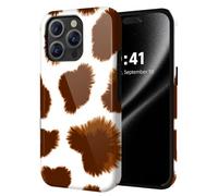 ETLKJVBL for iPhone 12 Pro Max Case, Brown and White Furry Pattern Hybrid 2-Layer Hard Shell with Shockproof Silicone, Dual-Layer Protective Case for iPhone 12 Pro Max