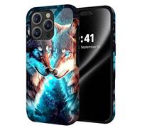 ETLKJVBL for iPhone 13 Pro Max Case, Celestial Wolves Hybrid 2-Layer Hard Shell with Shockproof Silicone, Dual-Layer Protective Case for iPhone 13 Pro Max