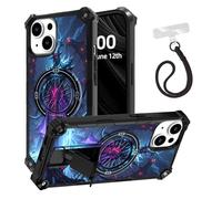 ETLKJVBL for iPhone 14 Case, Dark Armored Figure in Ice Cave ArmorShield Military Grade Shockproof, Hidden Kickstand, Detachable Wrist Strap Protective Cover