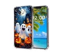 ETLKJVBL for iPhone 14 Case, Fright-Fall Phantoms & Pumpkins High-Definition Painted Back Cover with Soft Transparent TPU Bumper, Shockproof Protective for iPhone 14 Phone Case