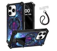 ETLKJVBL for iPhone 14 Pro Max Case, Dark Armored Figure in Ice Cave ArmorShield Military Grade Shockproof, Hidden Kickstand, Detachable Wrist Strap Protective Cover